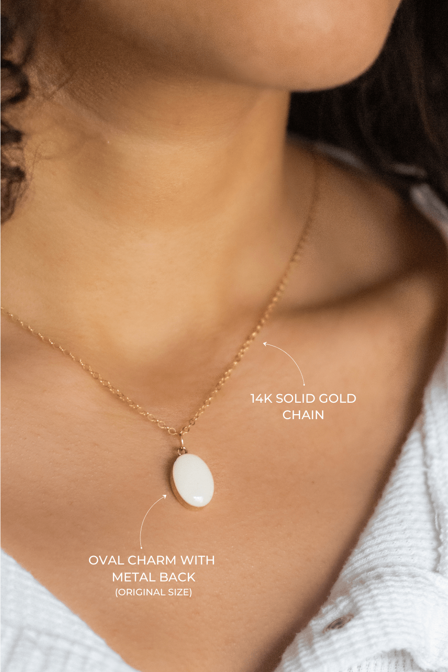Oval Charm Necklace - Empowered Mama Jewelry