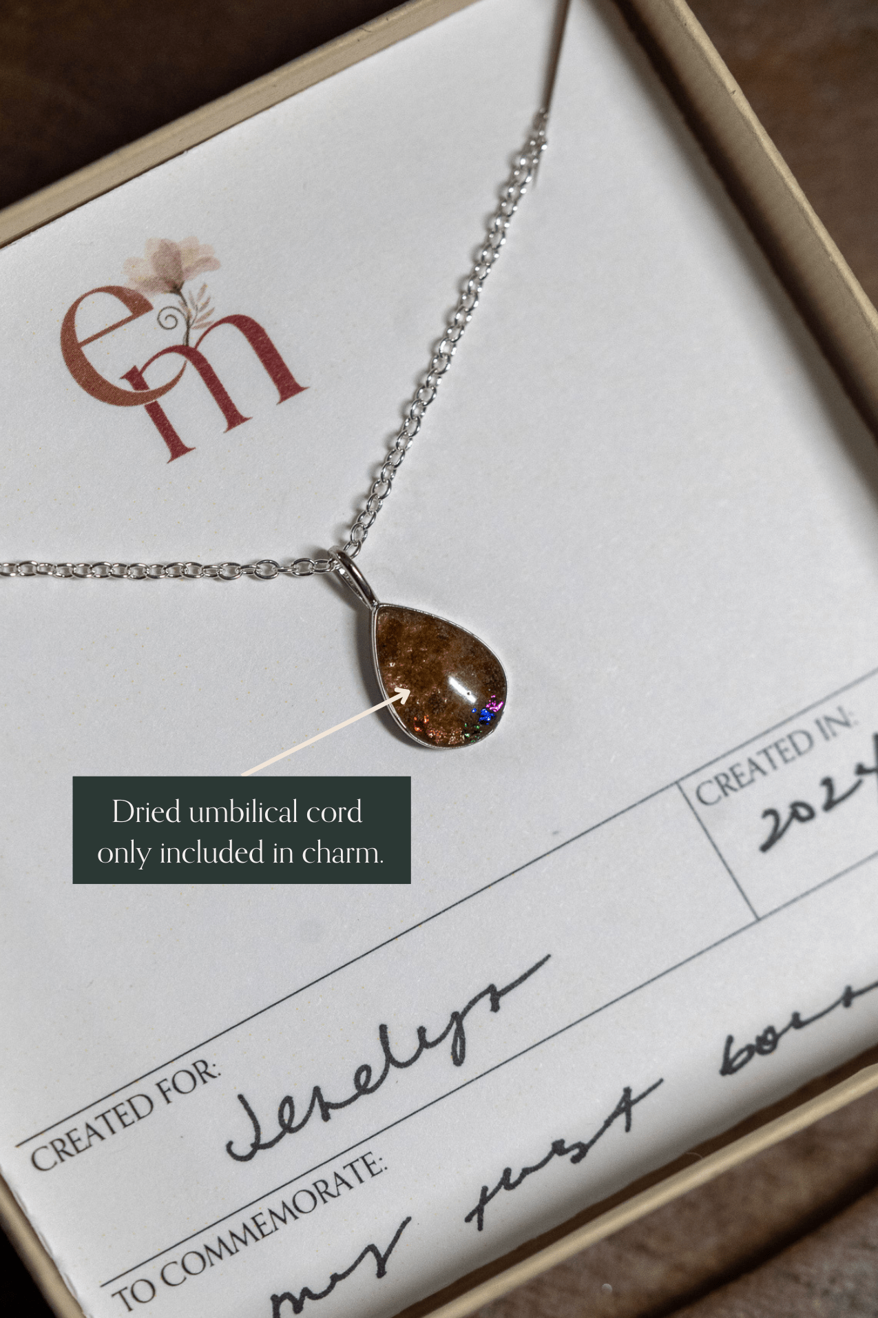 Pear Charm Necklace - Empowered Mama Jewelry